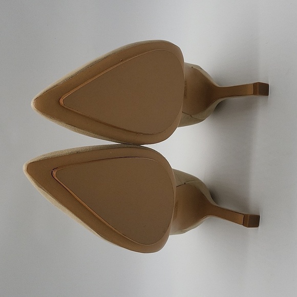 566- Salone Monet Anita Nude Suede Heels Women’s Size 11M NWT w/ Box - Picture 7 of 16